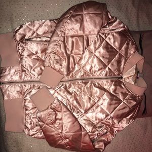 Baby Pink Zippered Bomber Jacket